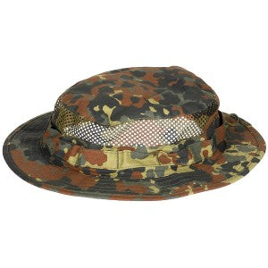 Poľný klobúk flecktarn maskáč mesh