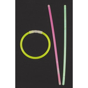 Svetelné tyčinky – náhrdelník / náramok, mix farieb, 65 ks