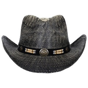 Slamenný kovbojský klobúk "Texas" - čierny