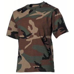 Detské tričko Woodland maskáč krátky rukáv