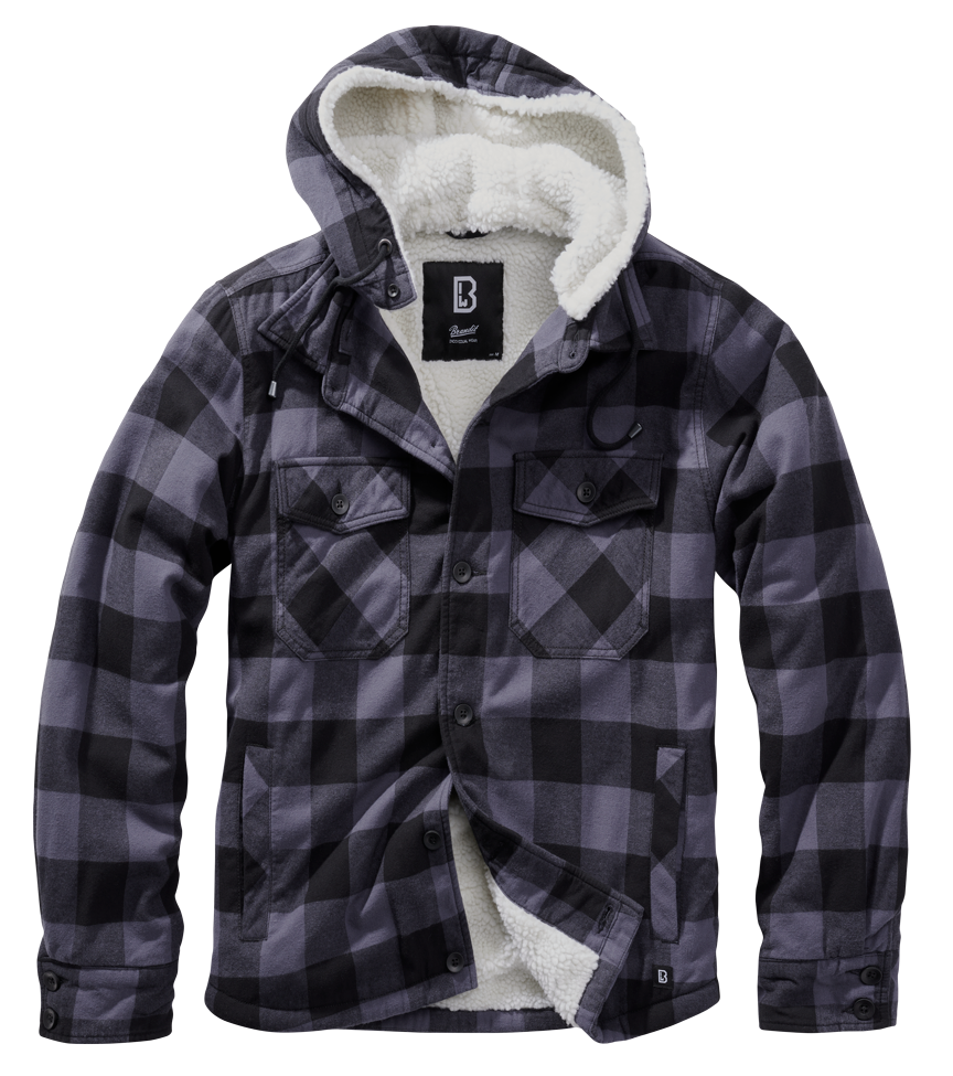 Károvaná bunda s kapucou