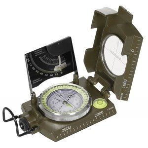 Taliansky kovový kompas s mierkou 1:25000